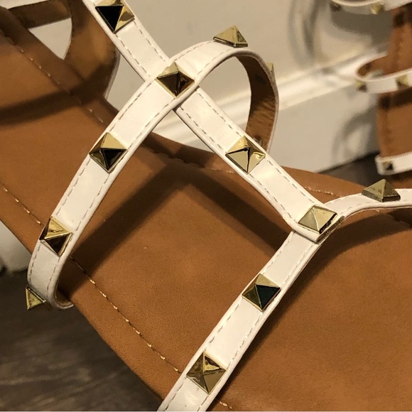 White Gladiator Sandals - Picture 4 of 5